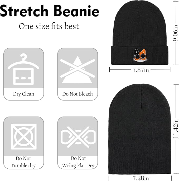 Funny Beanies Warm Knit Hats Fall Winter Black Hip Pop Knit Hat Cap - Image 6