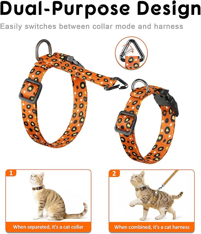 Halypet Cat Harness and Leash Set, Escape Proof 3-in-1 Adjustable Harness - Image 2