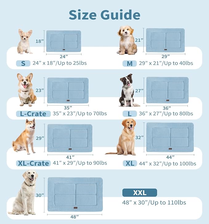 MADE 4 PETS Dog Crate Pad Bed for Small Dogs, Washable & Reversible, Anti-Slip - Image 5