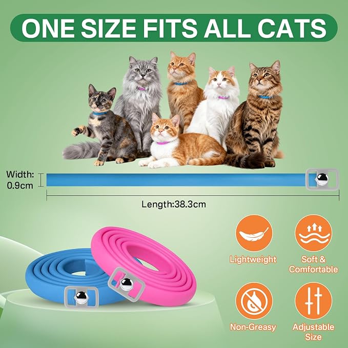 Flea Collar for Cats 4 Pack, Natural Cat Flea and Tick Prevention Collar - Image 8