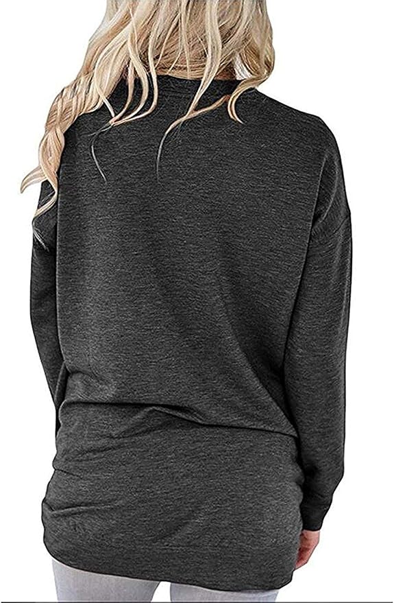 Akihoo Womens Casual Long Sleeve Tunic Tops Crew Neck Shirt Blouses - Image 2