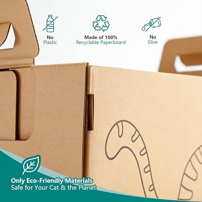 6-Pack Large Disposable Cat Litter Box, Recyclable Cardboard, Waterproof & - Image 4