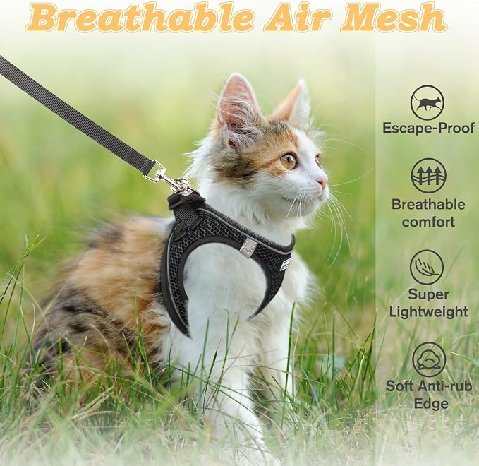 Cat Harness and Leash for Walking Escape Proof, Adjustable Kitten Vest Harness - Image 3