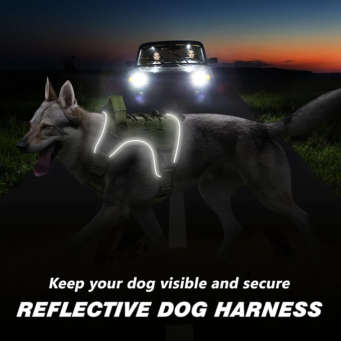 WINGOIN Green Tactical Dog Harness - Image 4