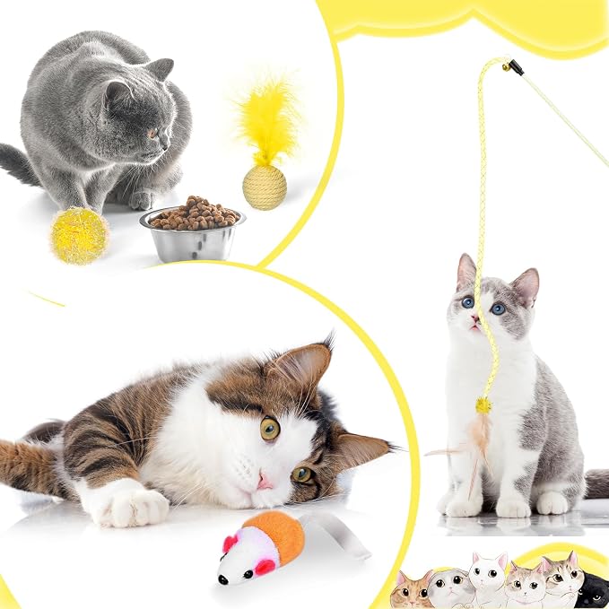 24 Pcs Cat Toys Set Interactive Kitten Toys Pack Including Collapsible Play - Image 5