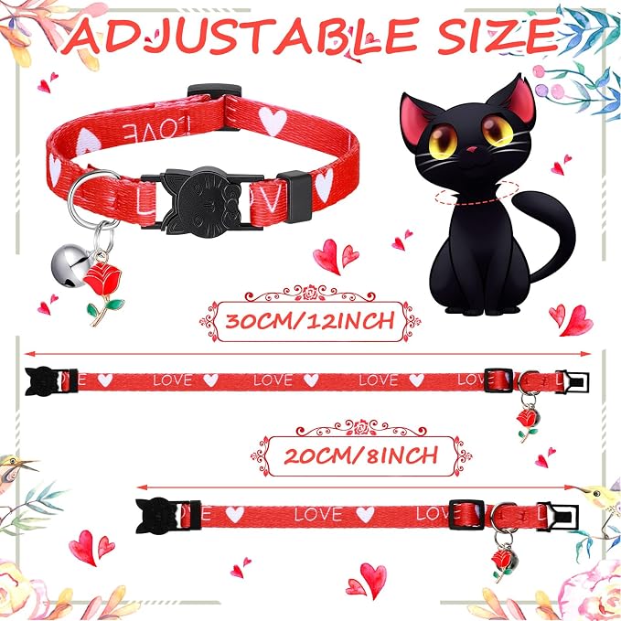 8 Pcs St. Patrick's Day Adjustable Cat Collar Easter Cat Collar - Image 2