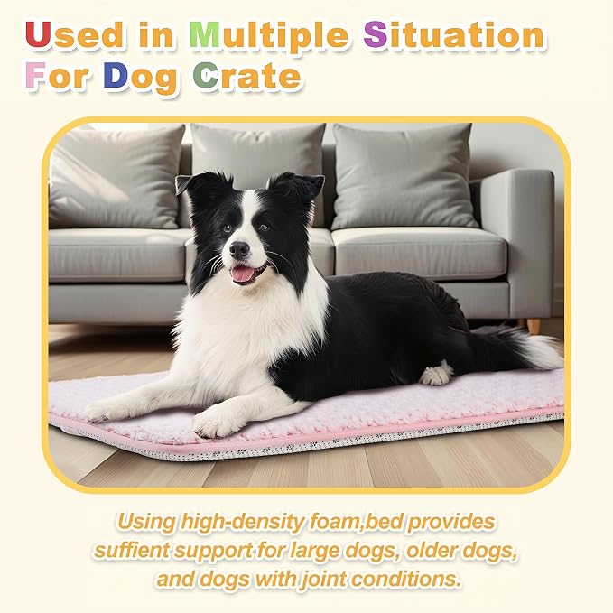 Small Dog Bed for Crate High Resilience Foam Crate Pad Mat for Medium Dogs - Image 6