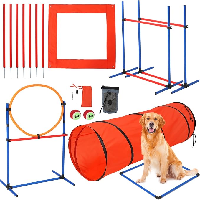 PlayfulPals Dog Agile Training Kit –87-Piece Obstacle Course Set by Unknown