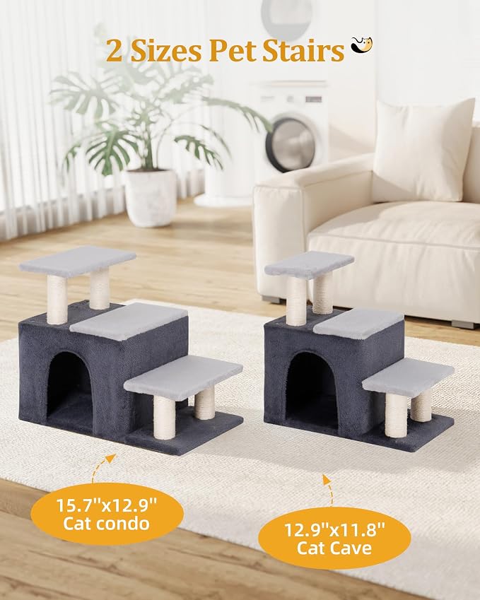 3-in-1 Pet Stairs for Cats, Dog Steps for Small Doggie Rabbits, 6.29''Depth Cat - Image 7