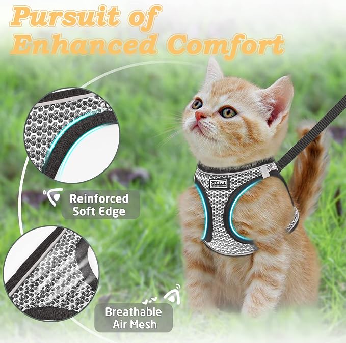 Cat Harness and Leash for Walking Escape Proof, Adjustable Kitten Vest Harness - Image 2
