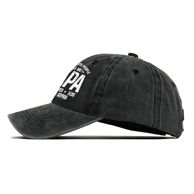 Personalized Vintage Washed Denim Dad Hat, Custom Baseball Cap - Image 3
