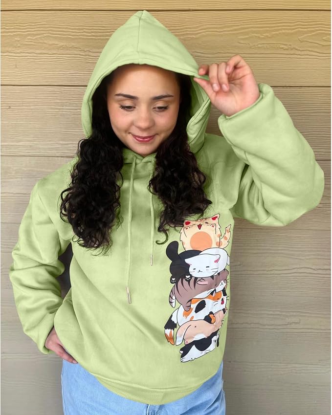 Tuislay Cute Cat Graphic Hoodies - Image 2