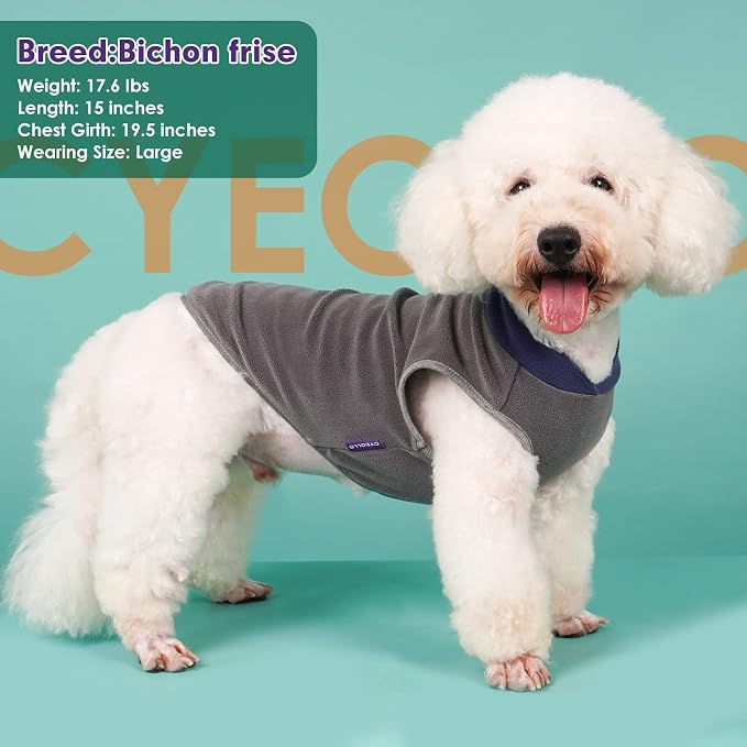 cyeollo 2 Pack Fleece Dog Sweater Stretchy Pullover Soft Dog Jacket - Image 3