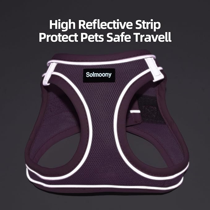 Solmoony Sparkly Medium Dog Harness and Leash Set, Step in Soft Light Puppy Vest - Image 8