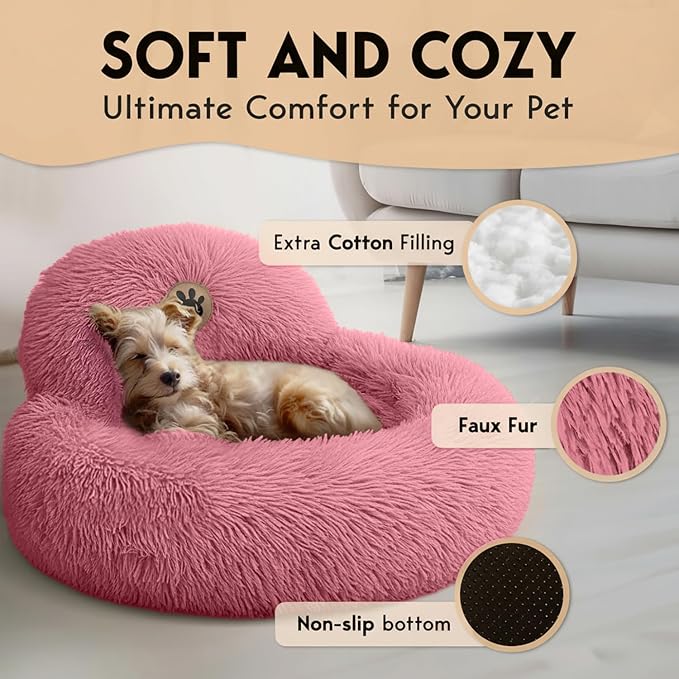 PetJett Calming Dog Bed for Small Dogs – 23" Donut Dog Beds, Anti-Slip & - Image 3