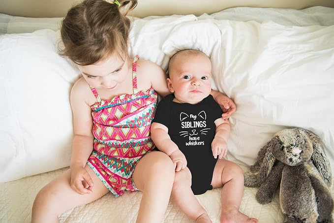 AW Fashions My Siblings Have Whiskers Baby Bodysuit Funny Cute Infant Outfit - Image 4