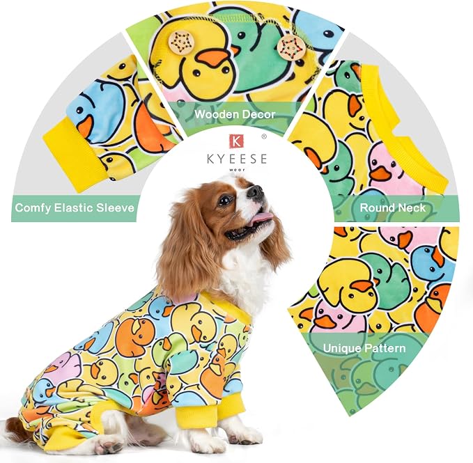 KYEESE Dog Pajamas Dog Pajamas Large Sized Dogs Soft Pet Pjs Colorful Duck - Image 6