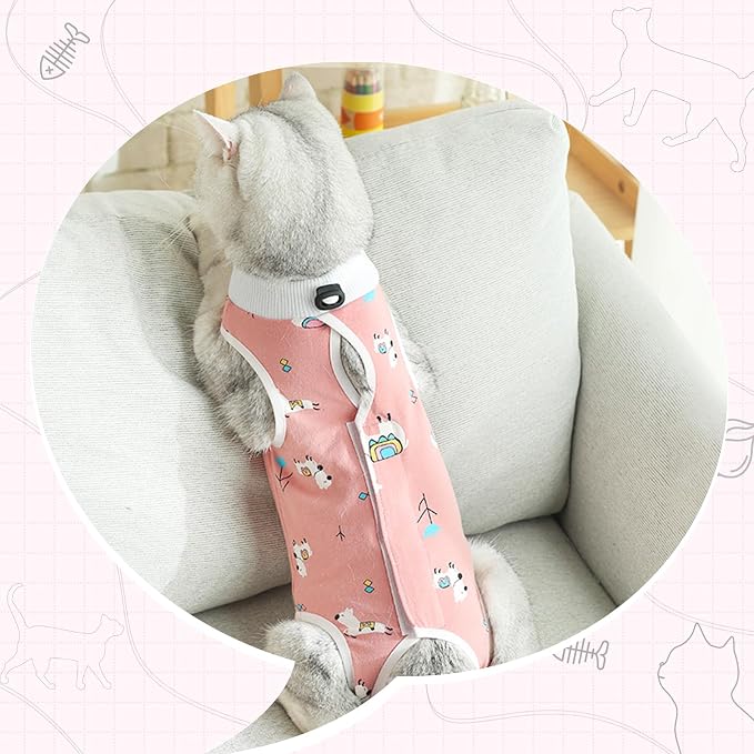 2 PCS Cat Recovery Suit Female Cat Onesie - Image 3
