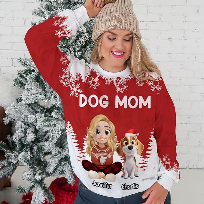 Wrappiness A Girl And Her Dog Christmas Sweatshirt - Image 3