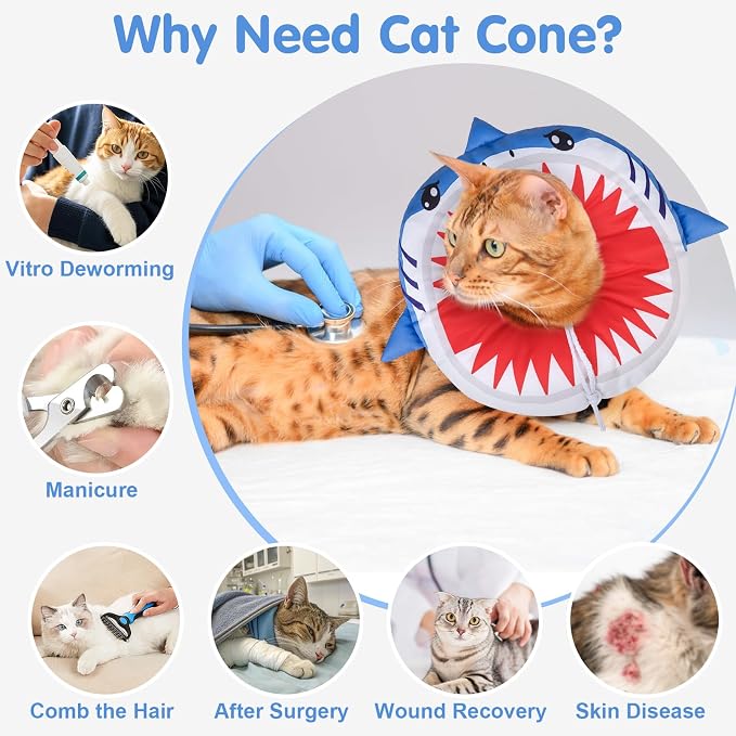 BEAUTYZOO Cat Cone Collars Soft, Cat Recovery E Collars After Surgery to Stop - Image 4