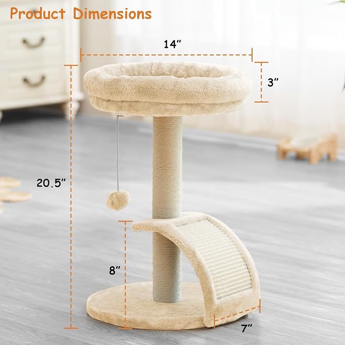 Cat Scratching Post Tower for Indoor Cats, Small Cat Tree Tower - Image 6