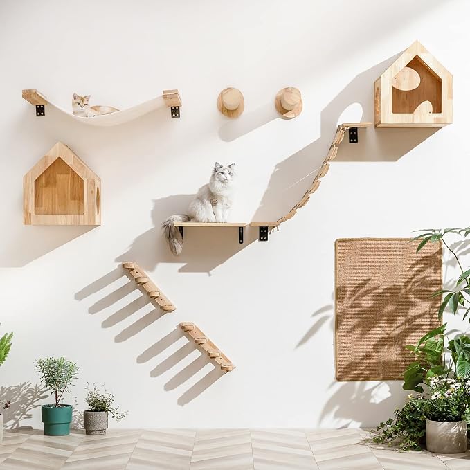 FUKUMARU Cat Wall Furniture, 11.8 Inch Cats Steps - Image 5