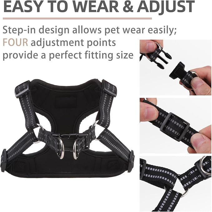 PUPTECK Dog Harness and Leash Set Small Sized, Step in No Pull Adjustable Puppy - Image 3