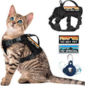 Tactical Cat Harness for Walking, Adjustable Escape Proof Pet Vest for Large Cat by nanappice
