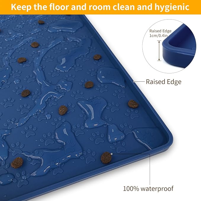 Ptlom Silicone Pet Placemat for Dog and Cat, Waterproof Anti-Slip Pet Feeding - Image 6