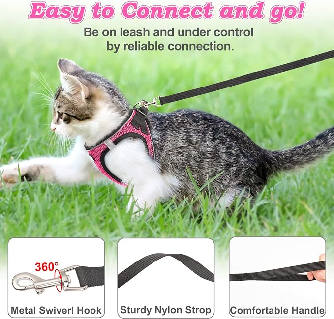 Cat Harness and Leash for Walking Escape Proof, Adjustable Kitten Vest Harness - Image 3