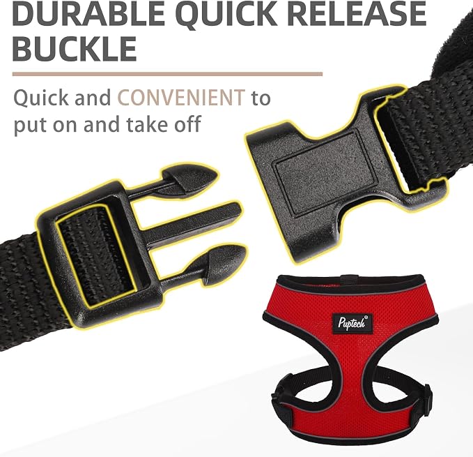 PUPTECK Soft Mesh Dog Harness and Leash Set Pet Puppy Cat Comfort Padded Vest - Image 4