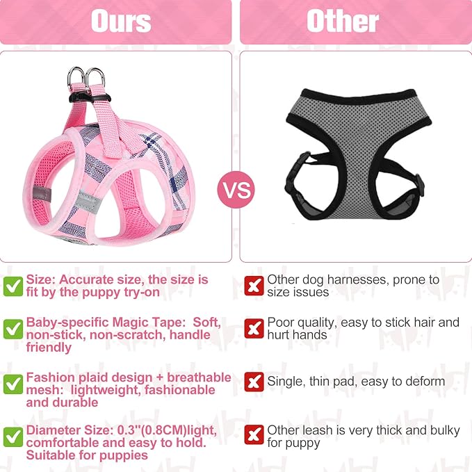 BEAUTYZOO Small Dog Harness and Leash Set, Step in No Choke No Pull Soft Mesh - Image 5