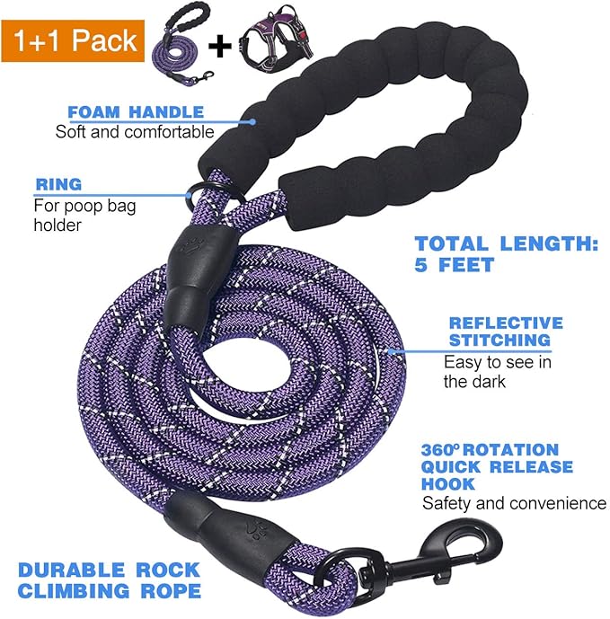 No Pull Dog Harness Adjustable Reflective Oxford Easy Control Medium Large Dog - Image 2