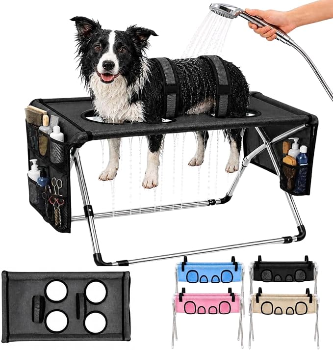 Pet Dog Bath Hammock, Cat Shower Grooming Table Hammock with Foldable Stand by Unknown