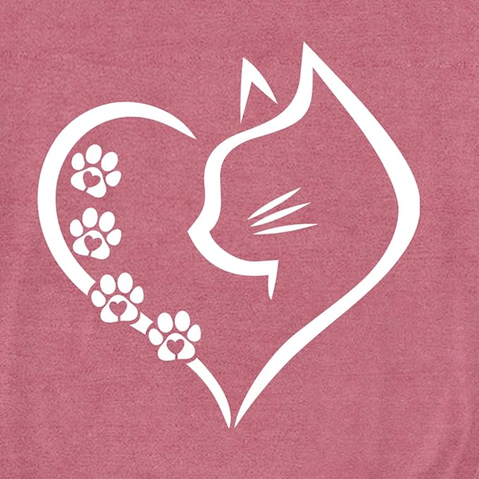 Cat Shirts for Women Cat Mom Tshirts Pet Lover Shirt Cats Paw Print Tee Tops - Image 6