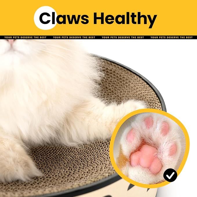 Oval Cat Scratcher Bed, 2-in-1 Cat Scratching Board, Natural Corrugated - Image 4