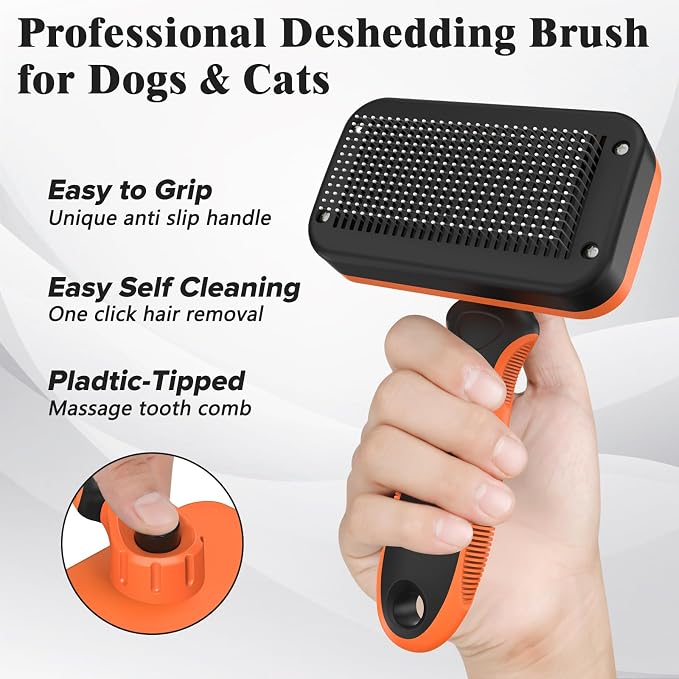 2PCS Self Cleaning Slicker Brush & Dog Comb - Image 3