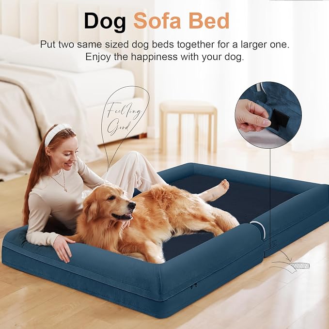 Large Dog Bed Orthopedic Washable: Jumbo Dog Bed Bolster Extra Large Dogs Egg - Image 3