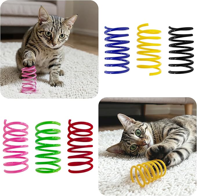 AGYM 6Colors Plastic Spring Cat Toys, 30 Pack Spiral Springs - Image 6
