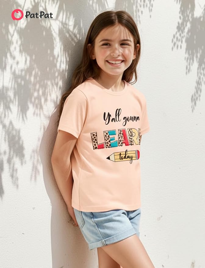 PATPAT Girls Crewneck Short Sleeve Graphic Tees Animal Print Shirts Cute Summer - Image 4