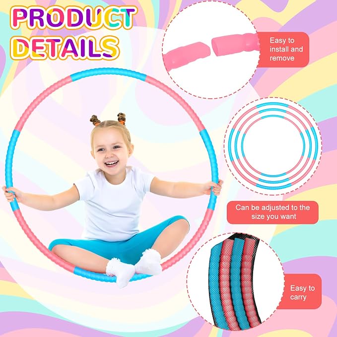 6 Pcs Exercise Hoop Detachable Fitness Rings Adjustable Plastic Toy Fitness - Image 2