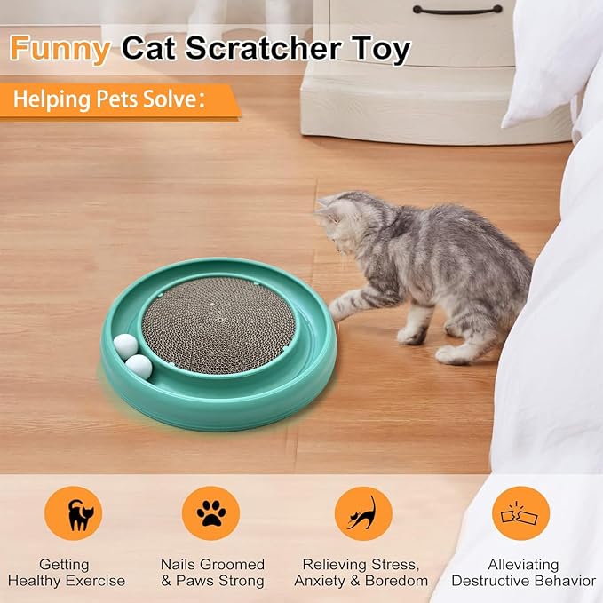 Interactive Cat Ball Track Toy for Indoor Cats, Cat Scratching Board & Exercise - Image 4