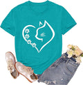 Cat Shirts for Women Cat Mom Tshirts Pet Lover Shirt Cats Paw Print Tee Tops by sallrue