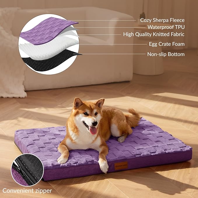 Patas Lague Orthopedic XL Dog Bed Large Sized Dog 48''X30'', Waterproof Soft - Image 3