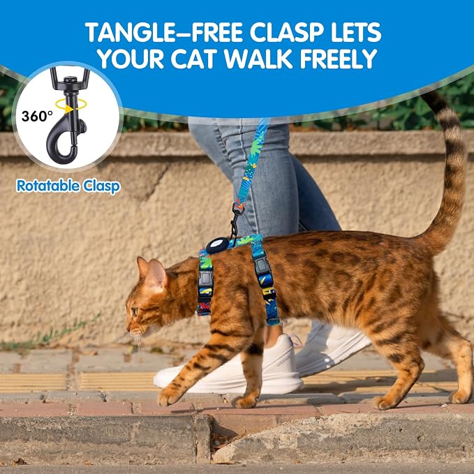 BINGPET Cat Harness with Airtag Holder, Cat Harness and Leash Set Escape Proof - Image 6