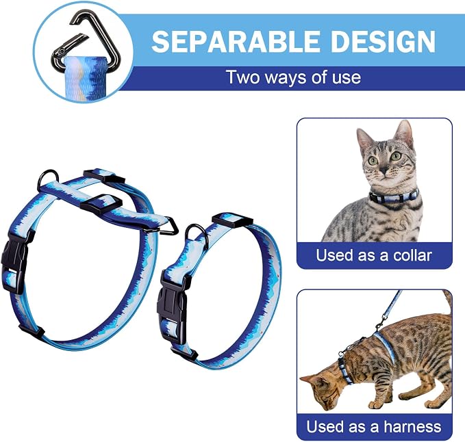 Hikiko Cat Harness and Leash Set Escape Proof Adjustable Walking Travel Soft - Image 3