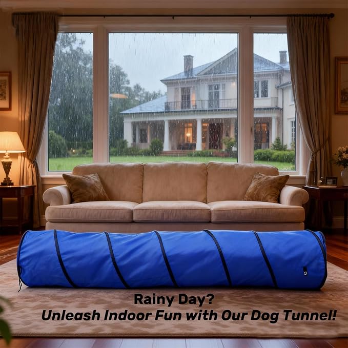 Dog Agility Tunnel with Carry Bag and Ground Spikes, Foldable 10-Foot Tunnel - Image 3