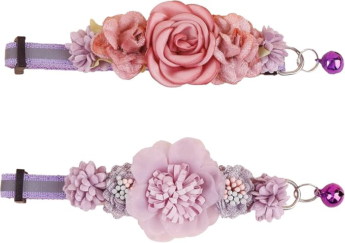 2 Pack Cat Collar Pink Floral by OGEFOTED
