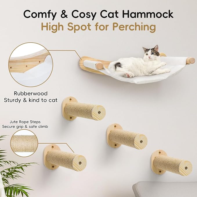 Cat Wall Hammock & Steps Set - Image 2