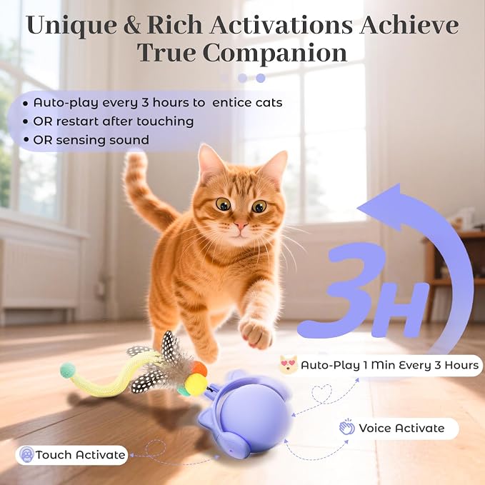 ORSDA Cat Toys for Indoor Cats, New Intelligent Voice Timing Touch Control Cats - Image 2